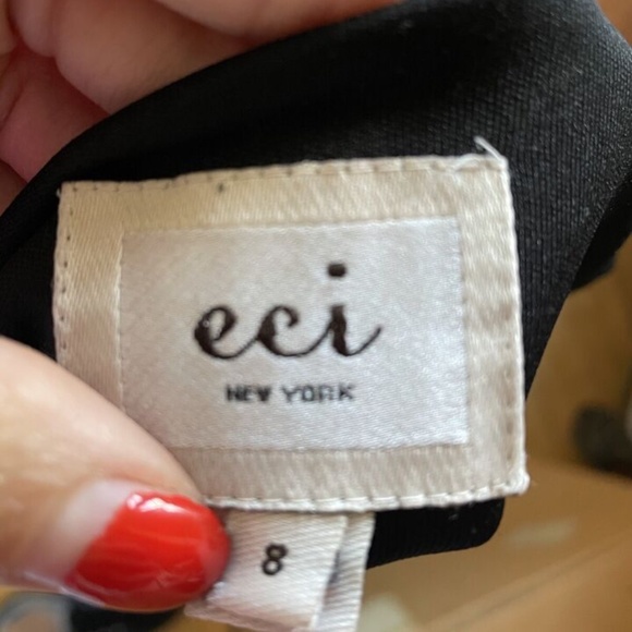 ECi NY Women’s Tunic Dress size 8 w/ Rosettes Black Sleeveless OFFERS WELCOMED f - Picture 4 of 11